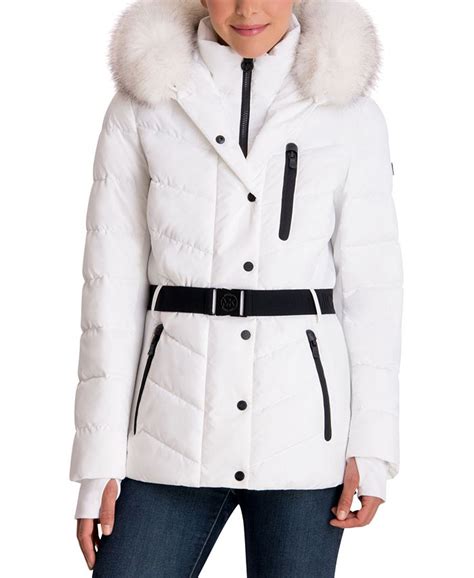 michael kors faux-fur-trim hooded puffer coat created for macy's|Macy's Michael Kors puffer coat.